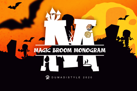 Magic Broom Monogram: A Spooky Typeface for Bold Brand Identity